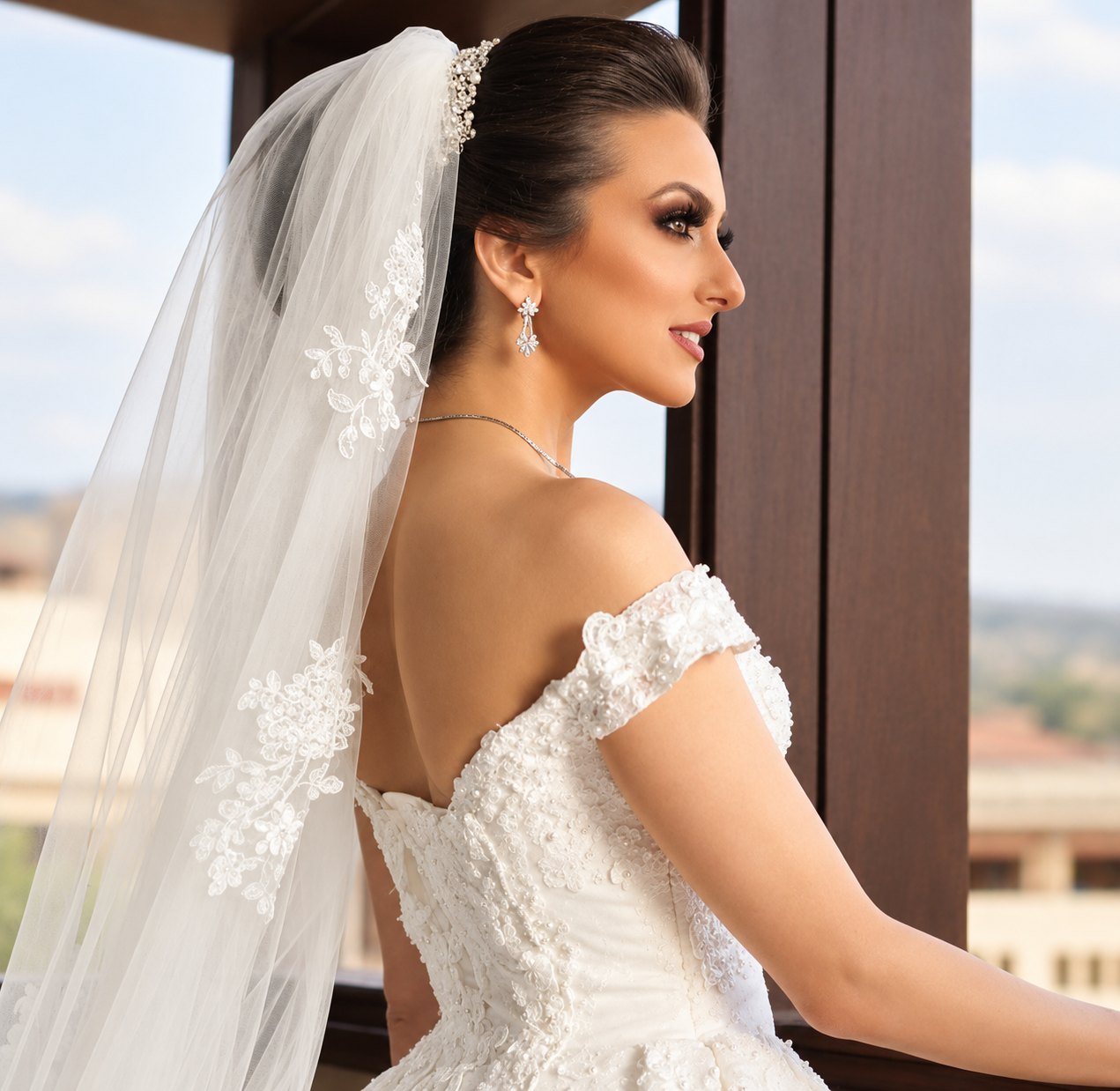 Veil & profile makeup by Luma